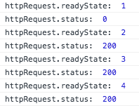 readyState と status のログ
