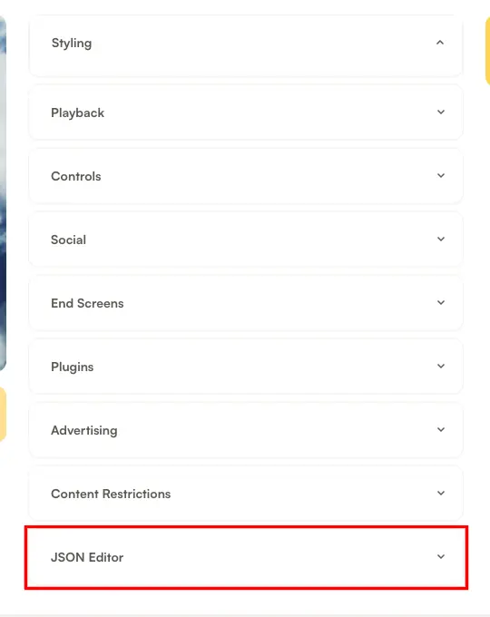 JSON Editor section on Overview tab